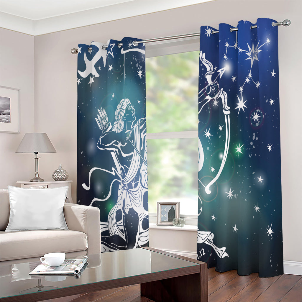 Constellation Of Sagittarius Print Extra Wide Grommet Curtains