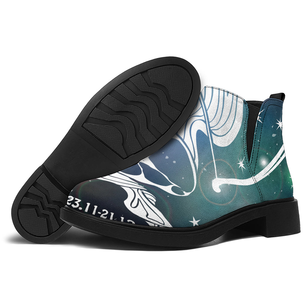 Constellation Of Sagittarius Print Flat Ankle Boots