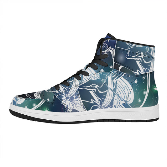 Constellation Of Sagittarius Print High Top Leather Sneakers