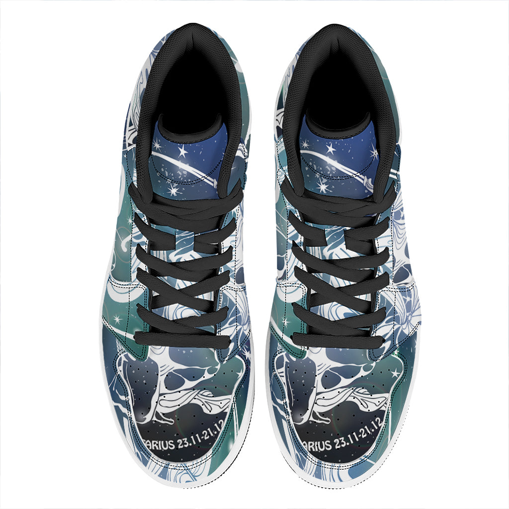 Constellation Of Sagittarius Print High Top Leather Sneakers