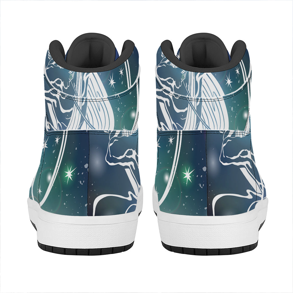 Constellation Of Sagittarius Print High Top Leather Sneakers