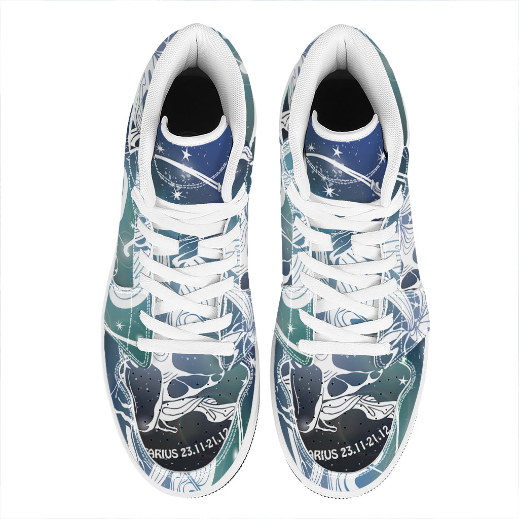 Constellation Of Sagittarius Print High Top Leather Sneakers