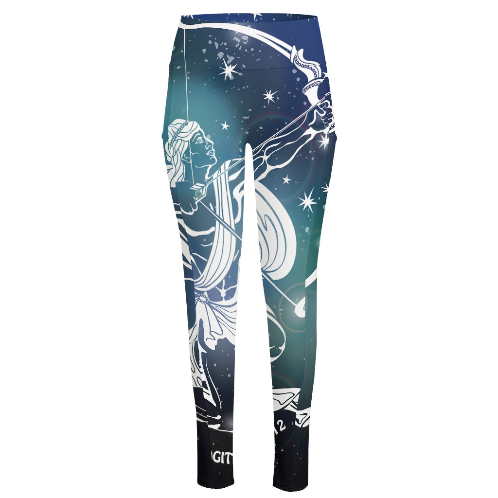 Constellation Of Sagittarius Print High-Waisted Pocket Leggings