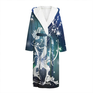 Constellation Of Sagittarius Print Hooded Bathrobe