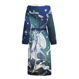 Constellation Of Sagittarius Print Hooded Bathrobe