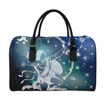 Constellation Of Sagittarius Print Leather Duffle Bag