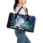 Constellation Of Sagittarius Print Leather Duffle Bag