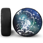 Constellation Of Sagittarius Print Leather Spare Tire Cover