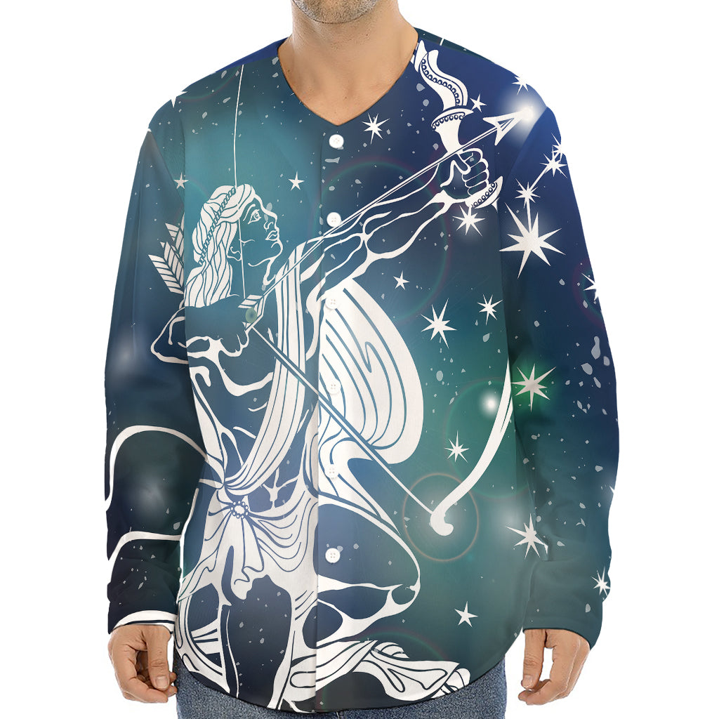 Constellation Of Sagittarius Print Long Sleeve Baseball Jersey