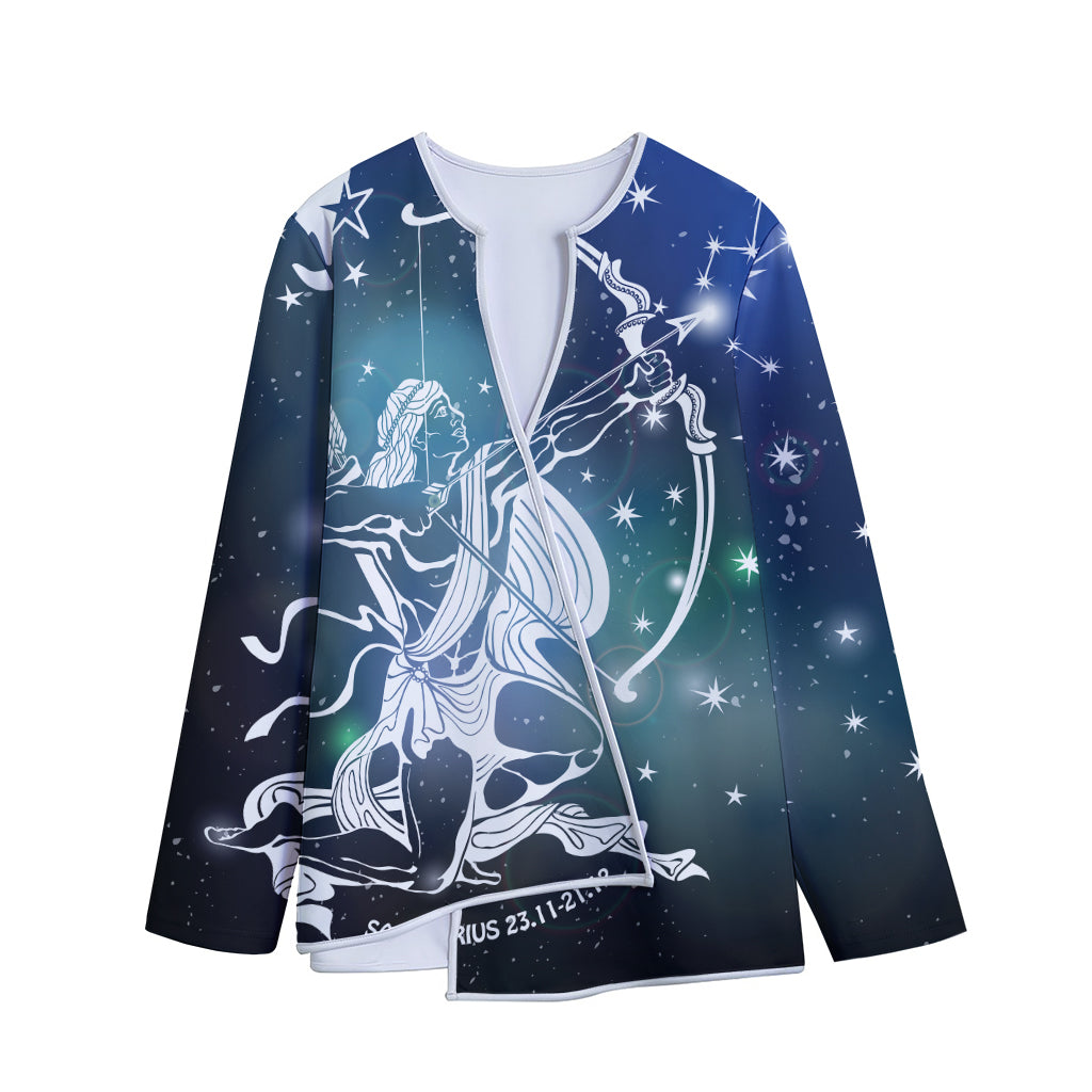 Constellation Of Sagittarius Print Long Sleeve Short Coat