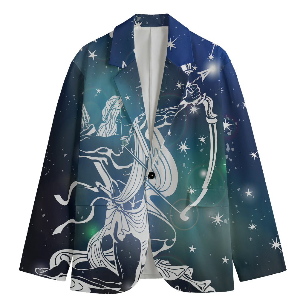 Constellation Of Sagittarius Print Men's Cotton Blazer