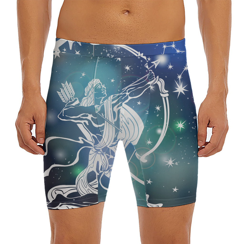 Constellation Of Sagittarius Print Men's Long Boxer Briefs