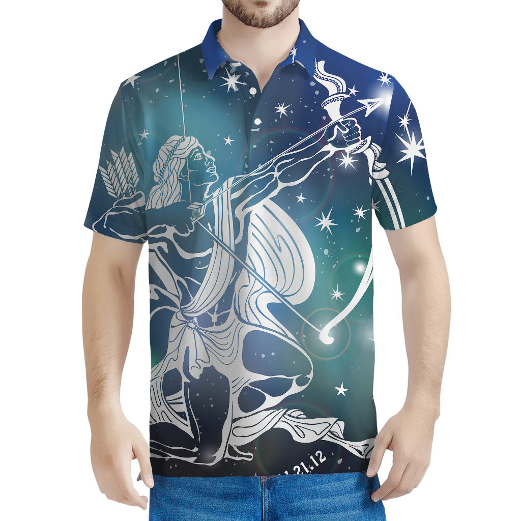 Constellation Of Sagittarius Print Men's Polo Shirt