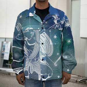 Constellation Of Sagittarius Print Men's Shirt Jacket