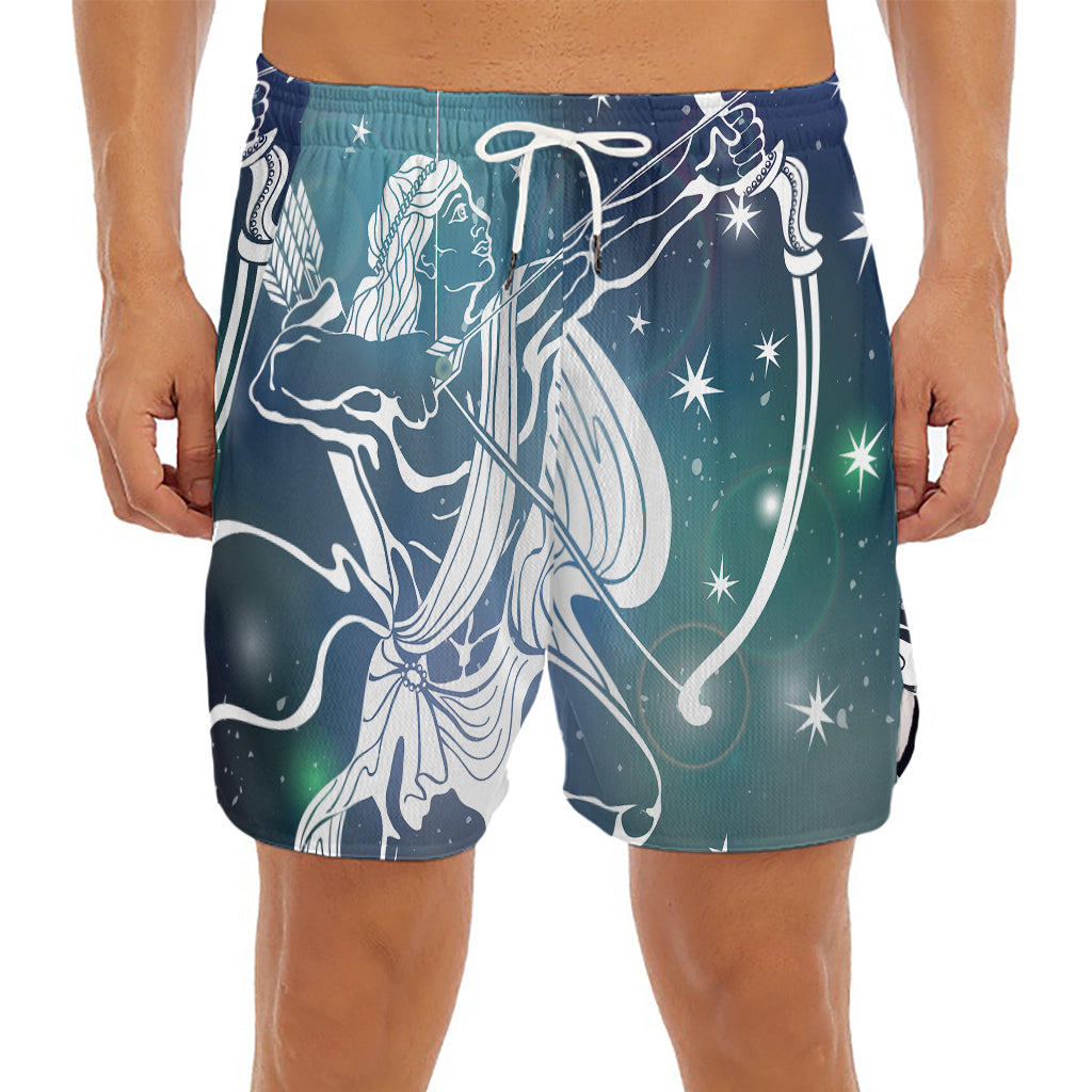 Constellation Of Sagittarius Print Men's Split Running Shorts