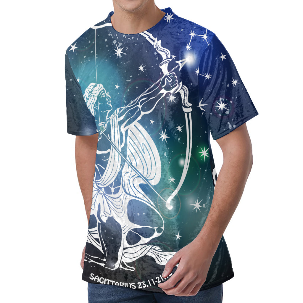 Constellation Of Sagittarius Print Men's Velvet T-Shirt