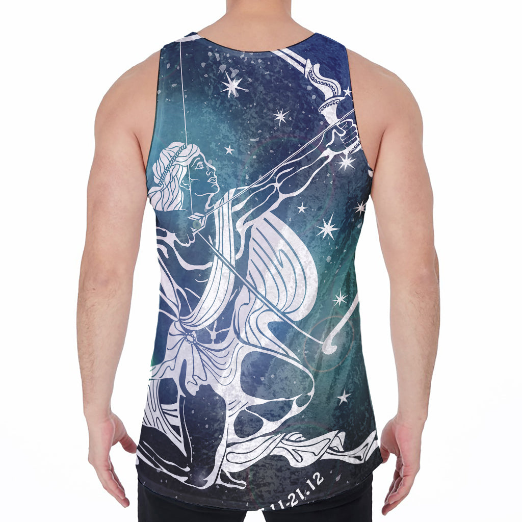 Constellation Of Sagittarius Print Men's Velvet Tank Top