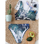 Constellation Of Sagittarius Print One Shoulder Bikini Top