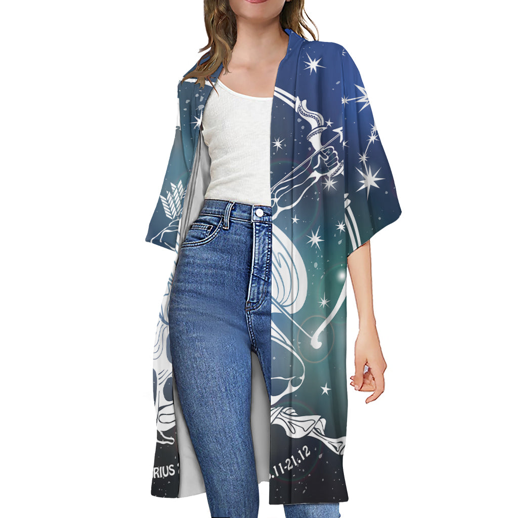 Constellation Of Sagittarius Print Open Front Beach Cover Up