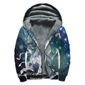 Constellation Of Sagittarius Print Sherpa Lined Zip Up Hoodie