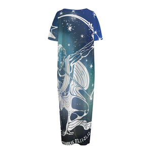 Constellation Of Sagittarius Print Short Sleeve Long Nightdress