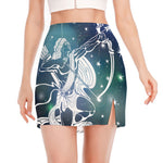 Constellation Of Sagittarius Print Side Slit Mini Skirt