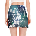 Constellation Of Sagittarius Print Side Slit Mini Skirt