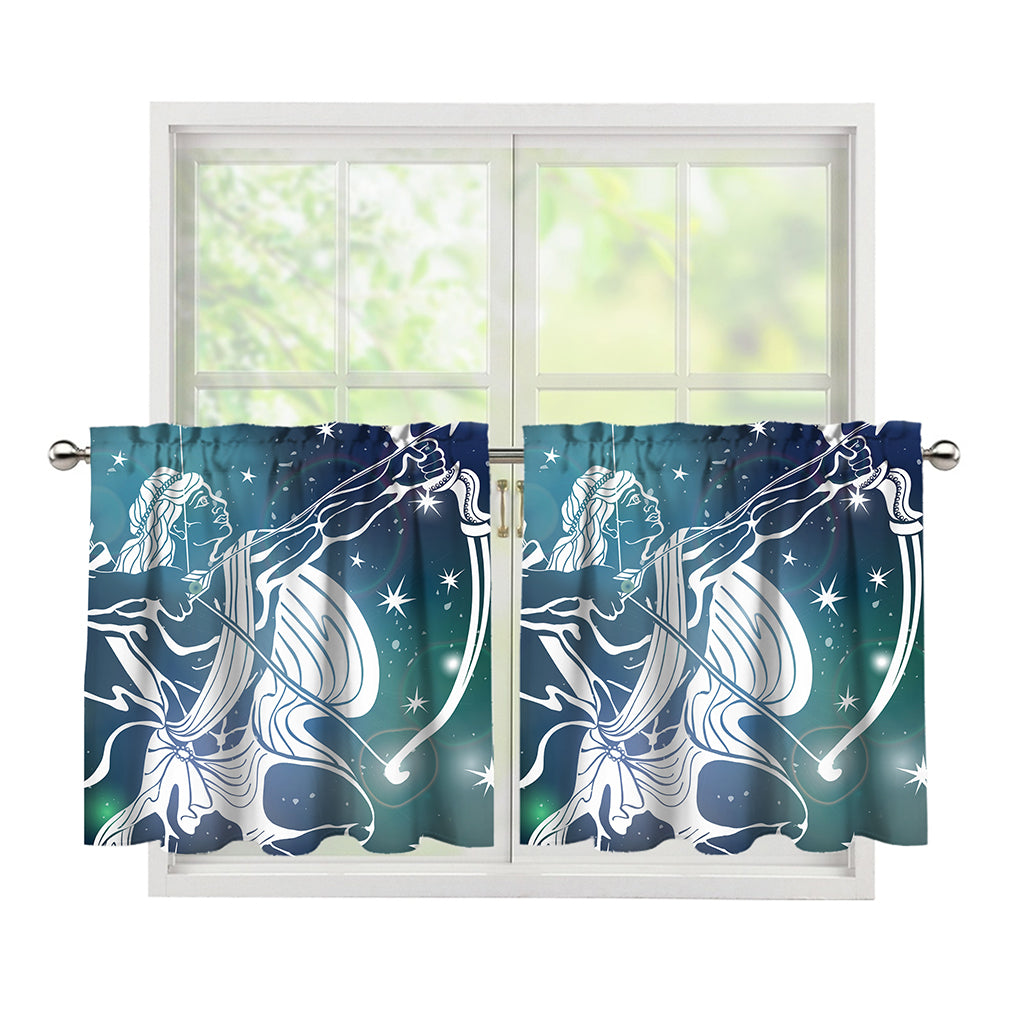Constellation Of Sagittarius Print Tier Curtains