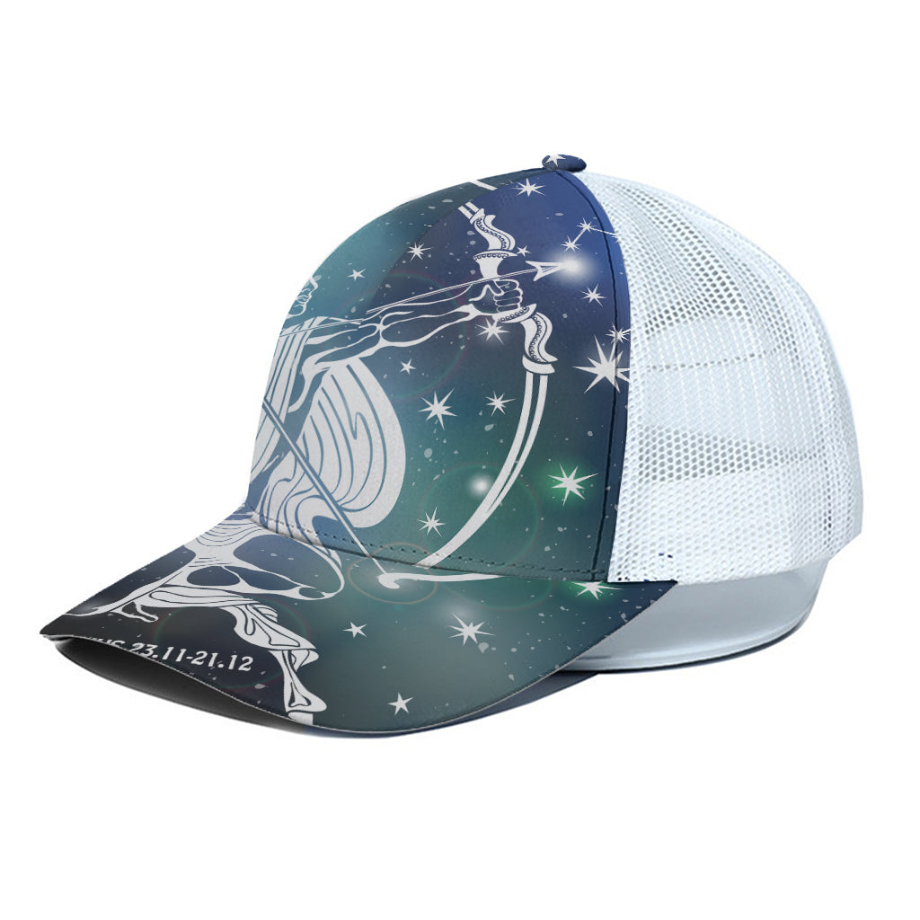 Constellation Of Sagittarius Print White Mesh Trucker Cap