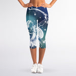 Constellation Of Sagittarius Print Women's Capri Leggings