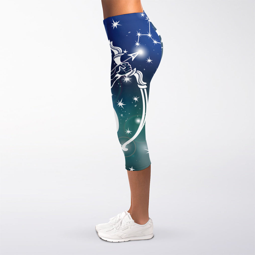 Constellation Of Sagittarius Print Women's Capri Leggings