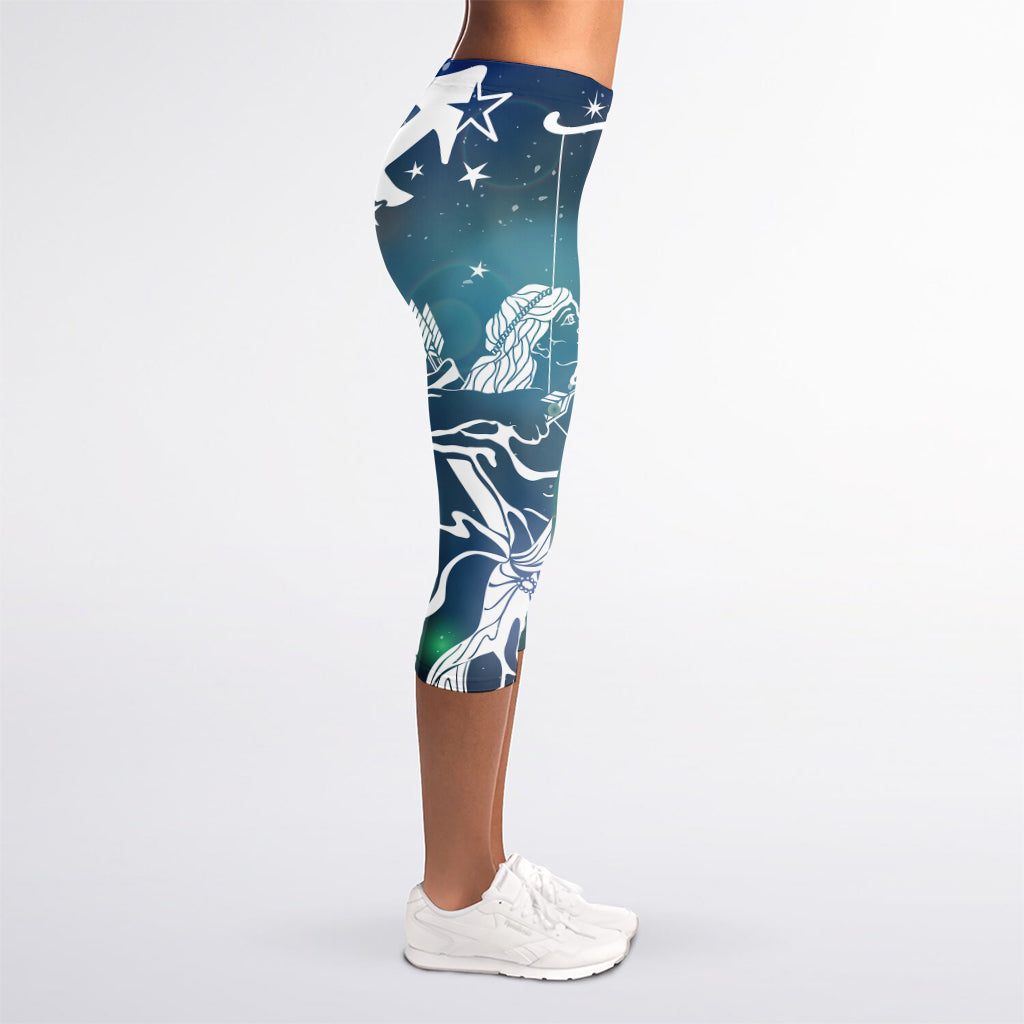 Constellation Of Sagittarius Print Women's Capri Leggings