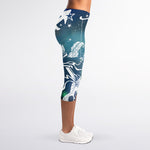 Constellation Of Sagittarius Print Women's Capri Leggings