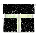 Constellation Sky Map Pattern Print 3 Piece Kitchen Curtains