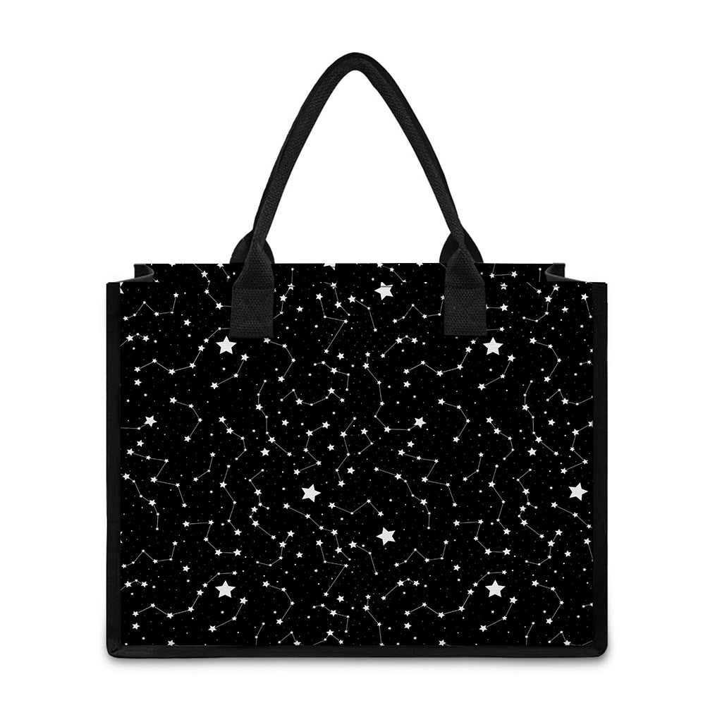 Constellation Sky Map Pattern Print Canvas Tote Bag