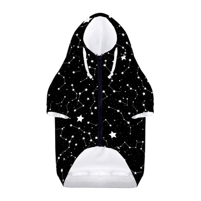 Constellation Sky Map Pattern Print Dog Zip Up Hoodie