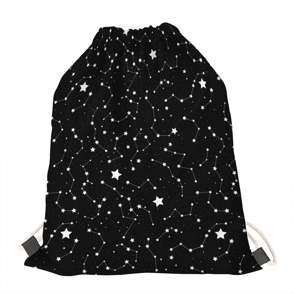 Constellation Sky Map Pattern Print Drawstring Bag