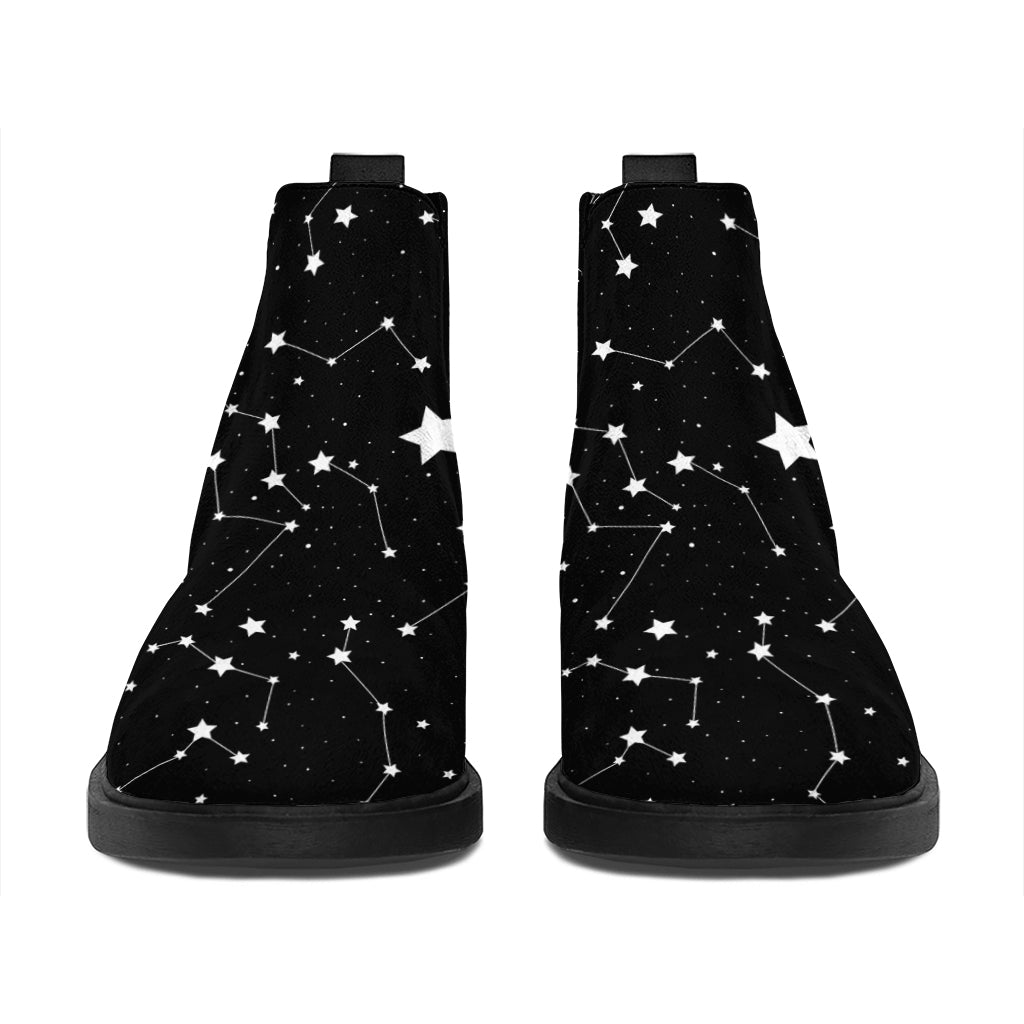 Constellation Sky Map Pattern Print Flat Ankle Boots