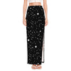 Constellation Sky Map Pattern Print High Slit Maxi Skirt