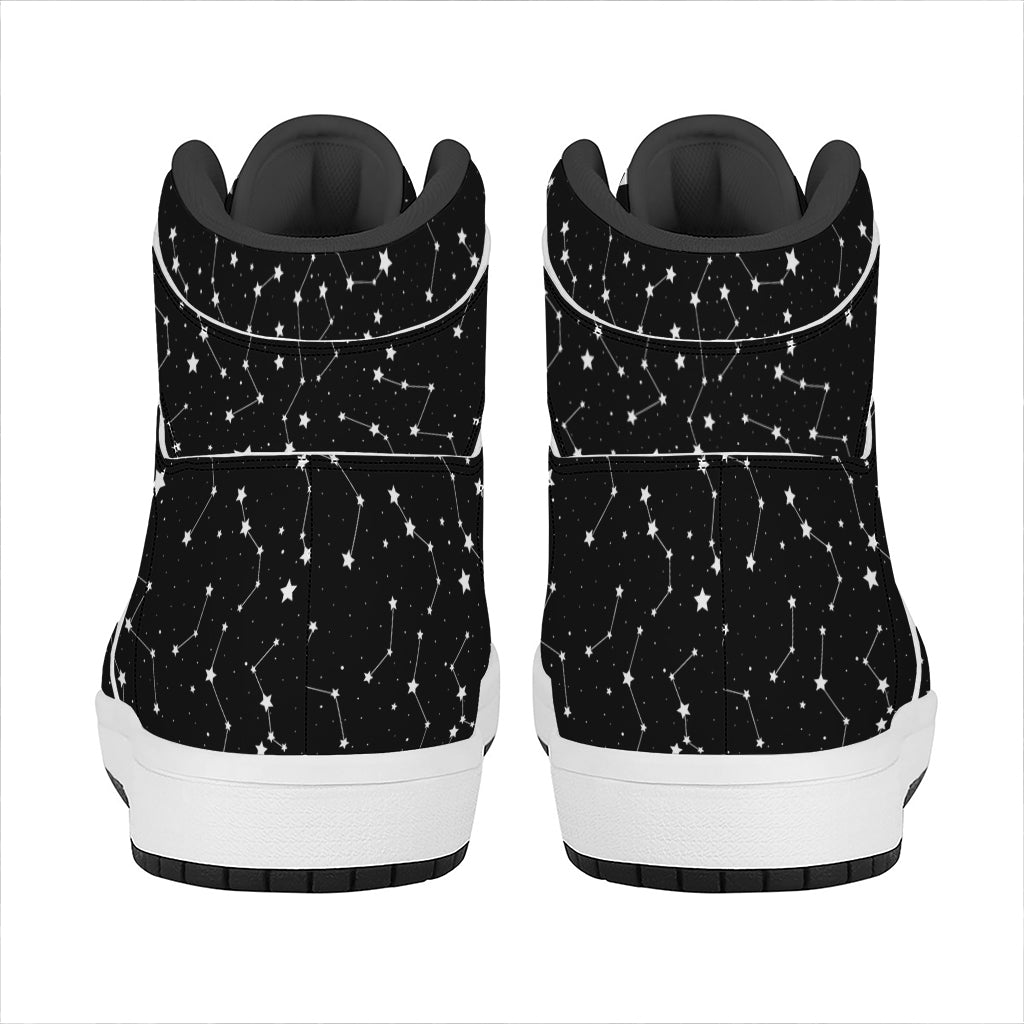 Constellation Sky Map Pattern Print High Top Leather Sneakers