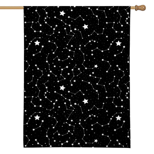 Constellation Sky Map Pattern Print House Flag