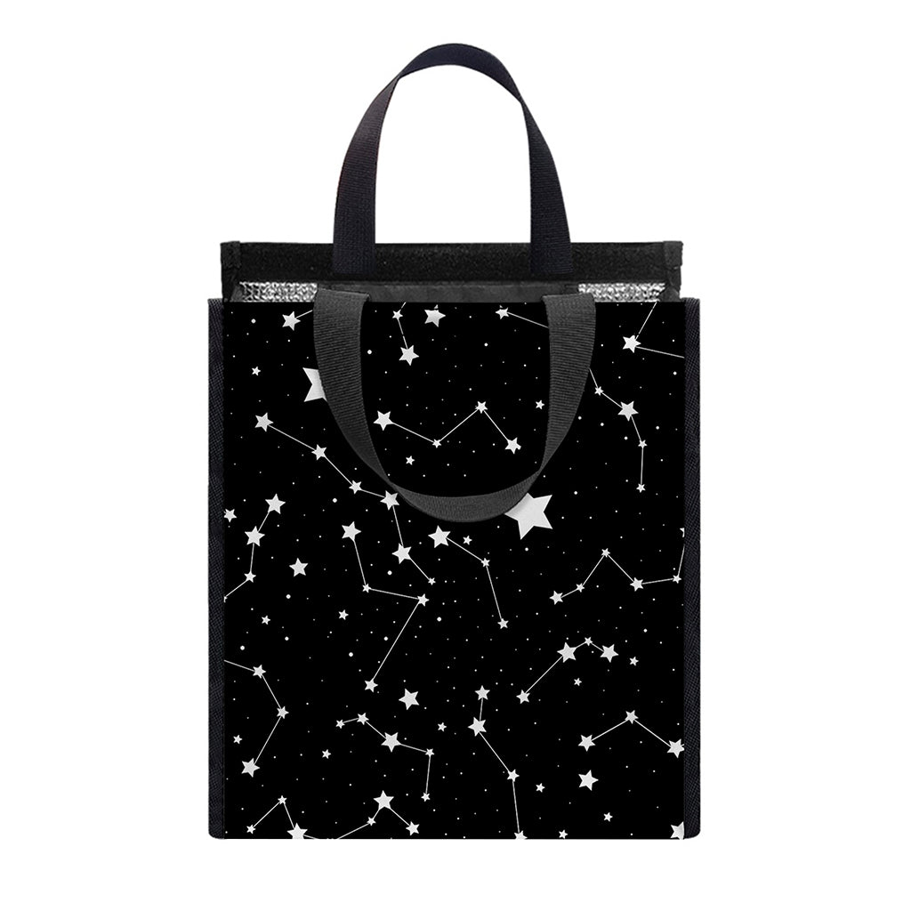 Constellation Sky Map Pattern Print Insulated Lunch Tote