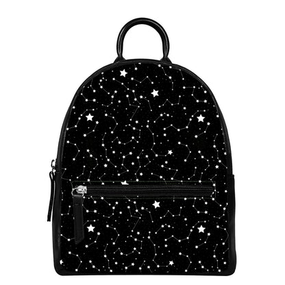 Constellation Sky Map Pattern Print Leather Backpack