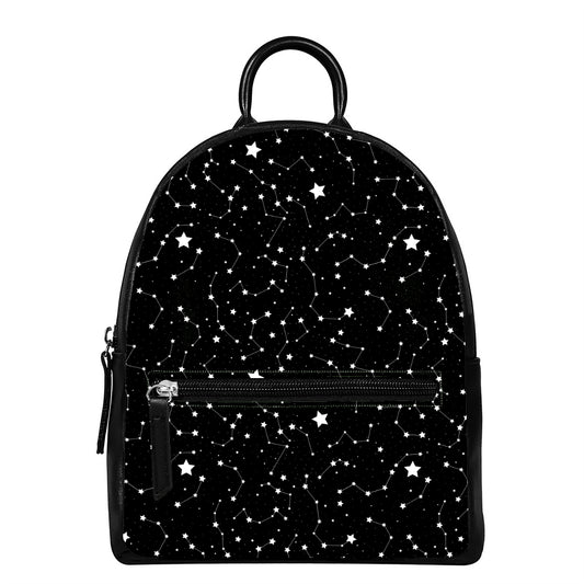 Constellation Sky Map Pattern Print Leather Backpack