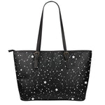 Constellation Sky Map Pattern Print Leather Tote Bag