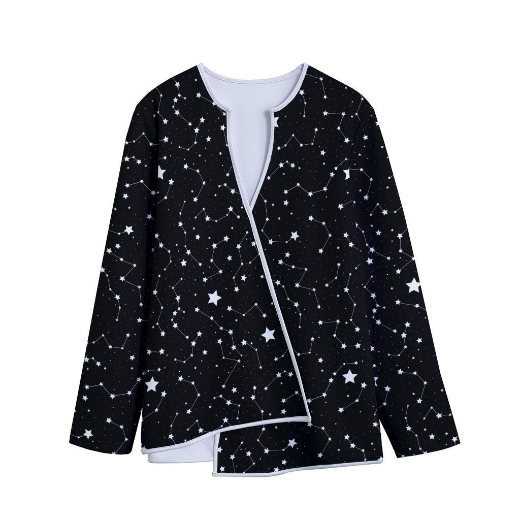 Constellation Sky Map Pattern Print Long Sleeve Short Coat