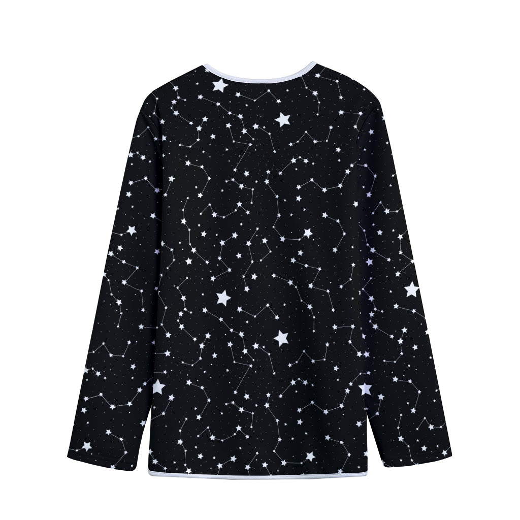 Constellation Sky Map Pattern Print Long Sleeve Short Coat