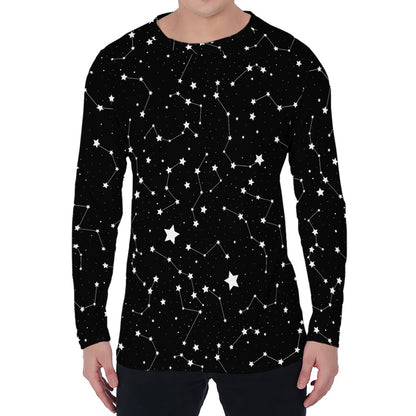Constellation Sky Map Pattern Print Men's Long Sleeve T-Shirt