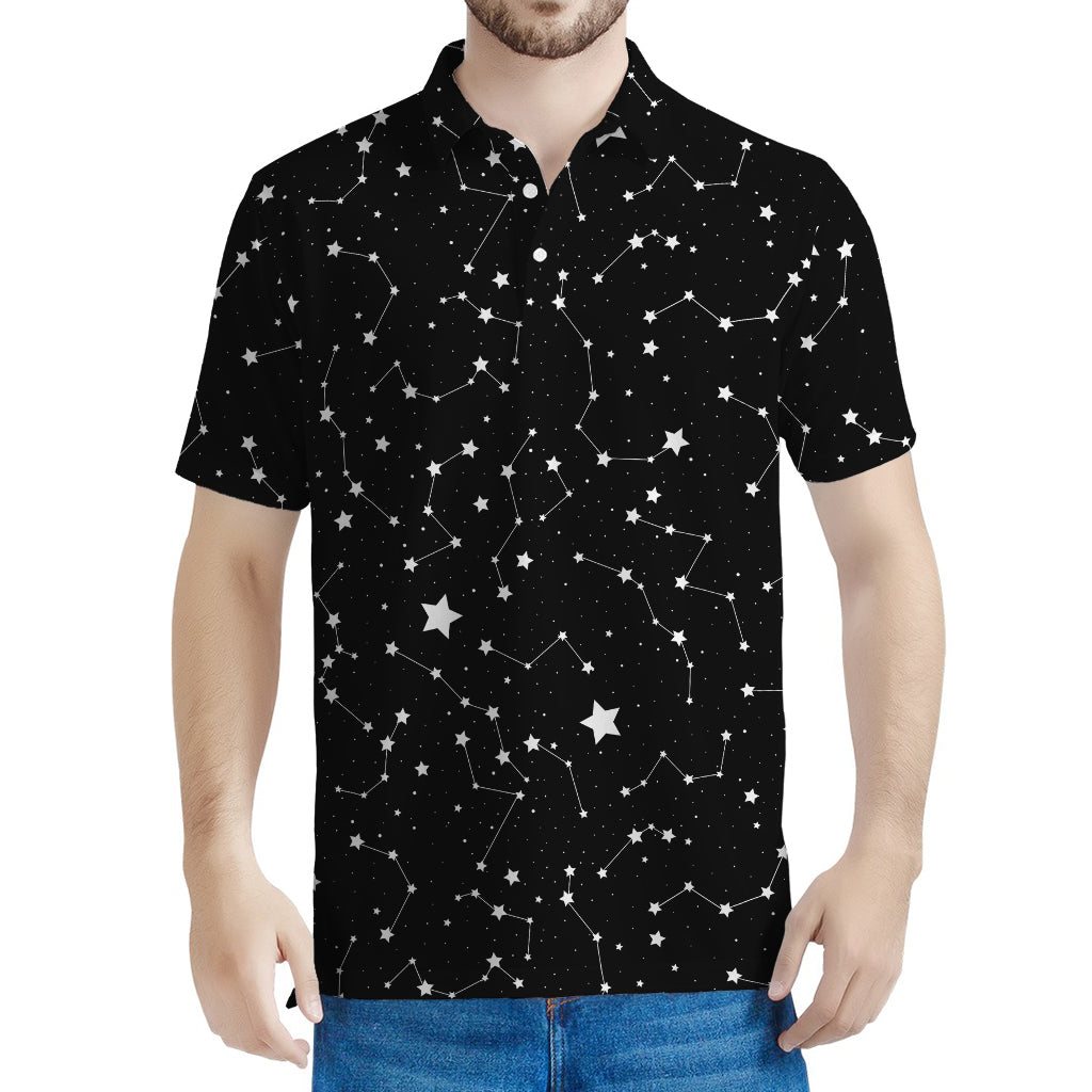 Constellation Sky Map Pattern Print Men's Polo Shirt