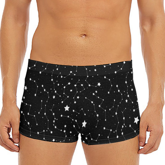 Constellation Sky Map Pattern Print Men's Short Boxer Briefs